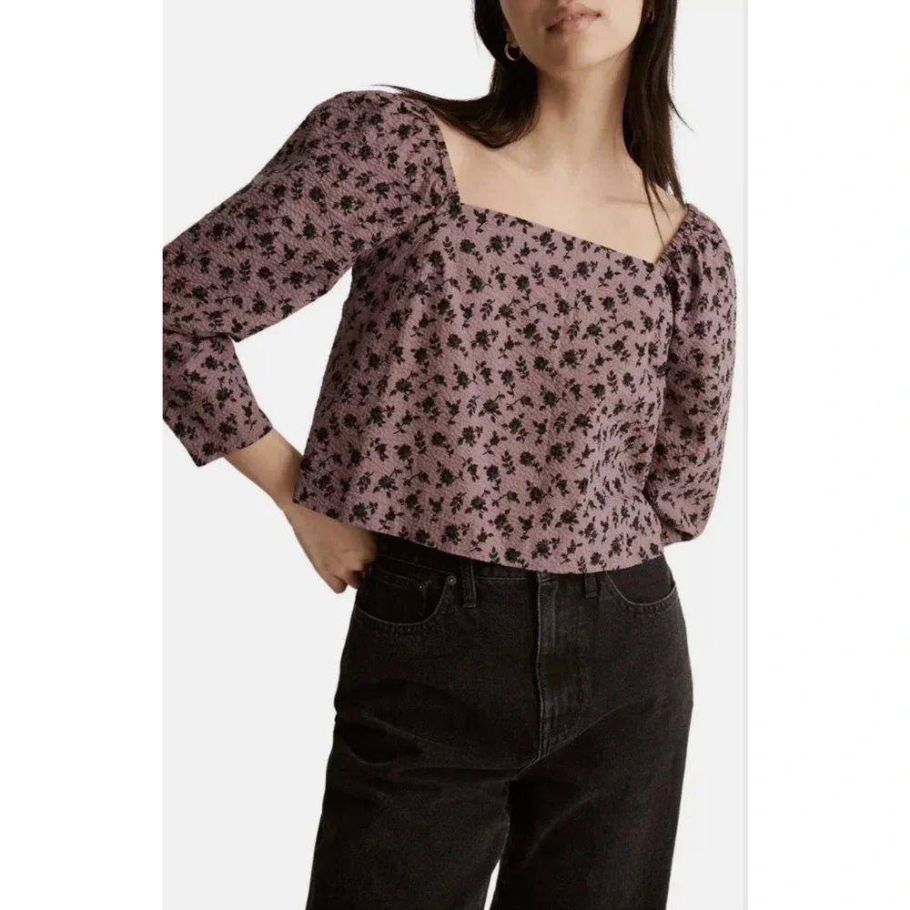Madewell cropped seersucker